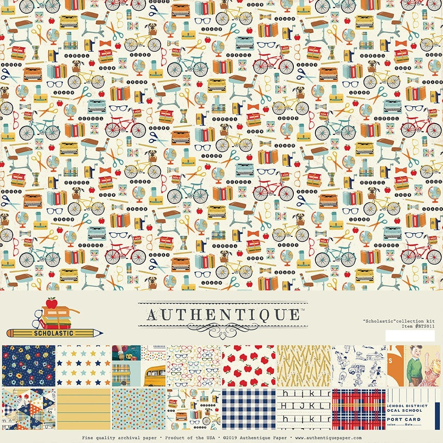 Authentique Paper Authentique Collection Kit 12"X12" - Scholastic