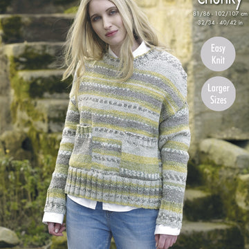 Ladies' Sweaters in King Cole Drifter Chunky - 4601 - Downloadable PDF