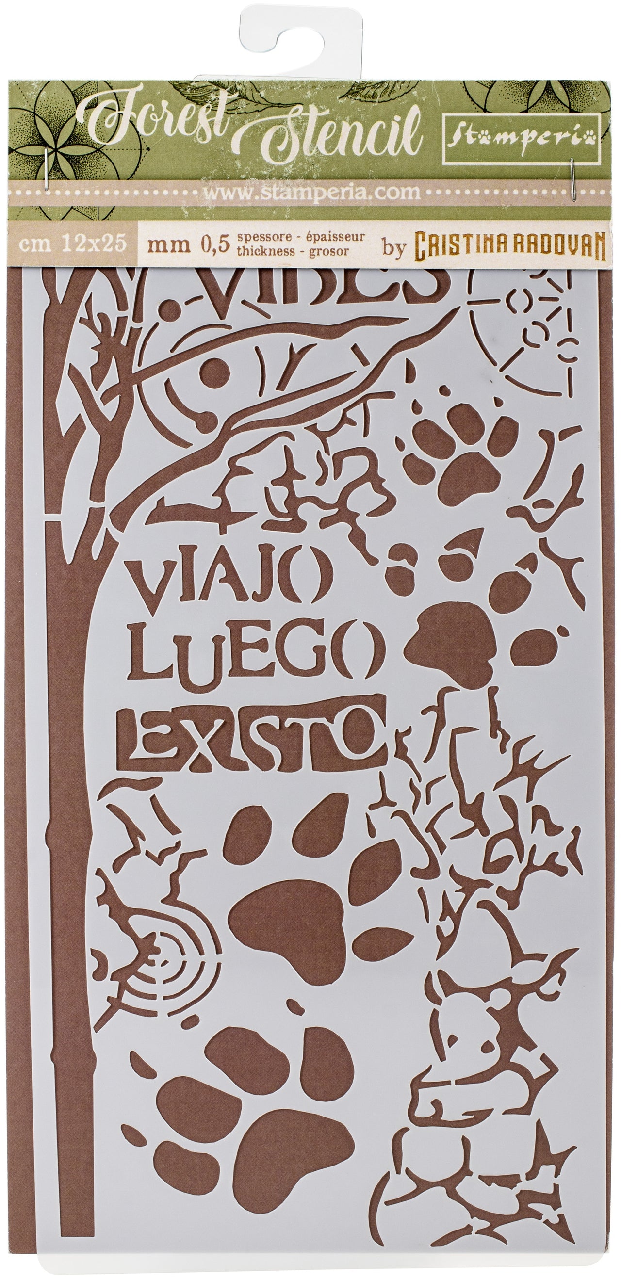 Stamperia Intl Stamperia Stencil 4.72"X9.84" - Forest Paw
