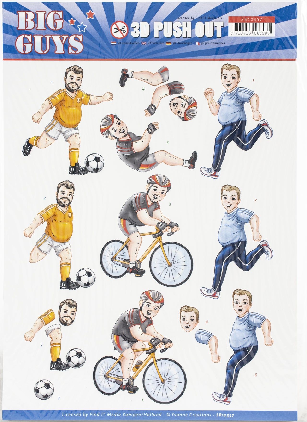 Find It Trading Yvonne Creations Punchout Sheet - Sports, Big Guys