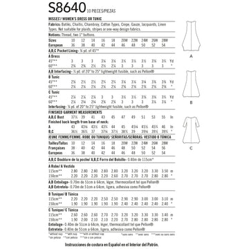 Simplicity 8640 Women's / Plus Size Dress or Tunic - Sewing Pattern