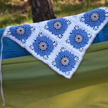 Blue Meadow Crochet Bandana PDF Pattern