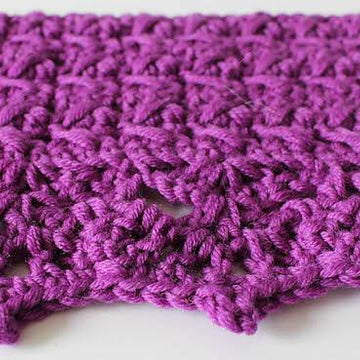 Herringbone Scarf with Lace Shells