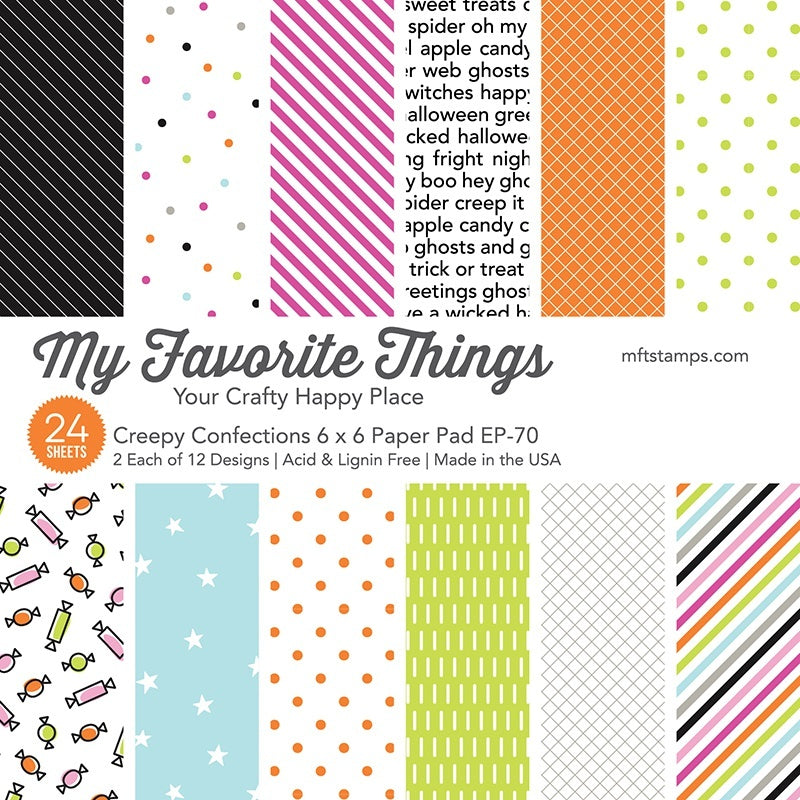 My Favorite Things Single-Sided Paper Pad 6"X6" 24/Pkg - Creepy Confections