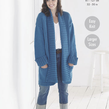 Ladies Cardigans Knitted in King Cole Ultra-Soft Chunky - 5691 - Downloadable PDF