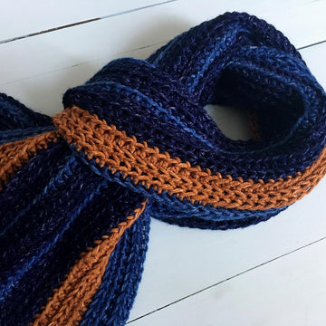 Easy Crochet Scarf Pattern for Men: Easy Strapping Striped Man Scarf