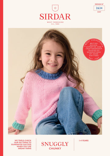 Scandi Pop Sweater  in Sirdar Snuggly Chunky - 2634 - Downloadable PDF