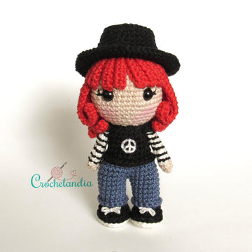 Rita Lee amigurumi doll - crochet pattern by Crochelandia