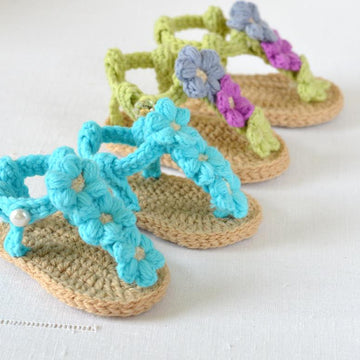 Puff Flower Baby Sandals