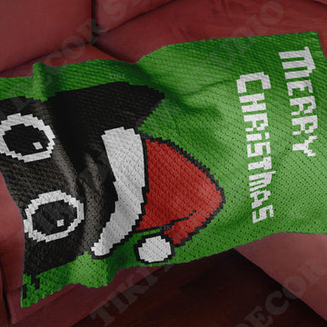 C2C CROCHET PATTERN Christmas Black Cat Santa Hat Baby Blanket C2C
