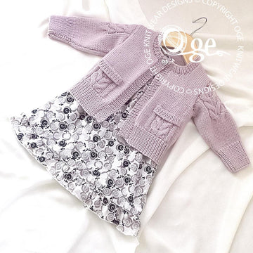 Child’s Cardigan with cable detail on sleeves and pockets - P065