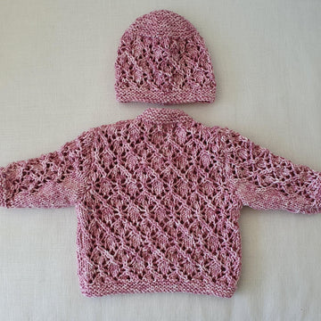 Jewel - Babies diamond lace sweater and beanie