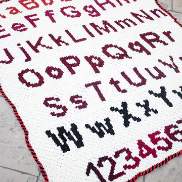 Alphabet & Numbers C2C Blanket