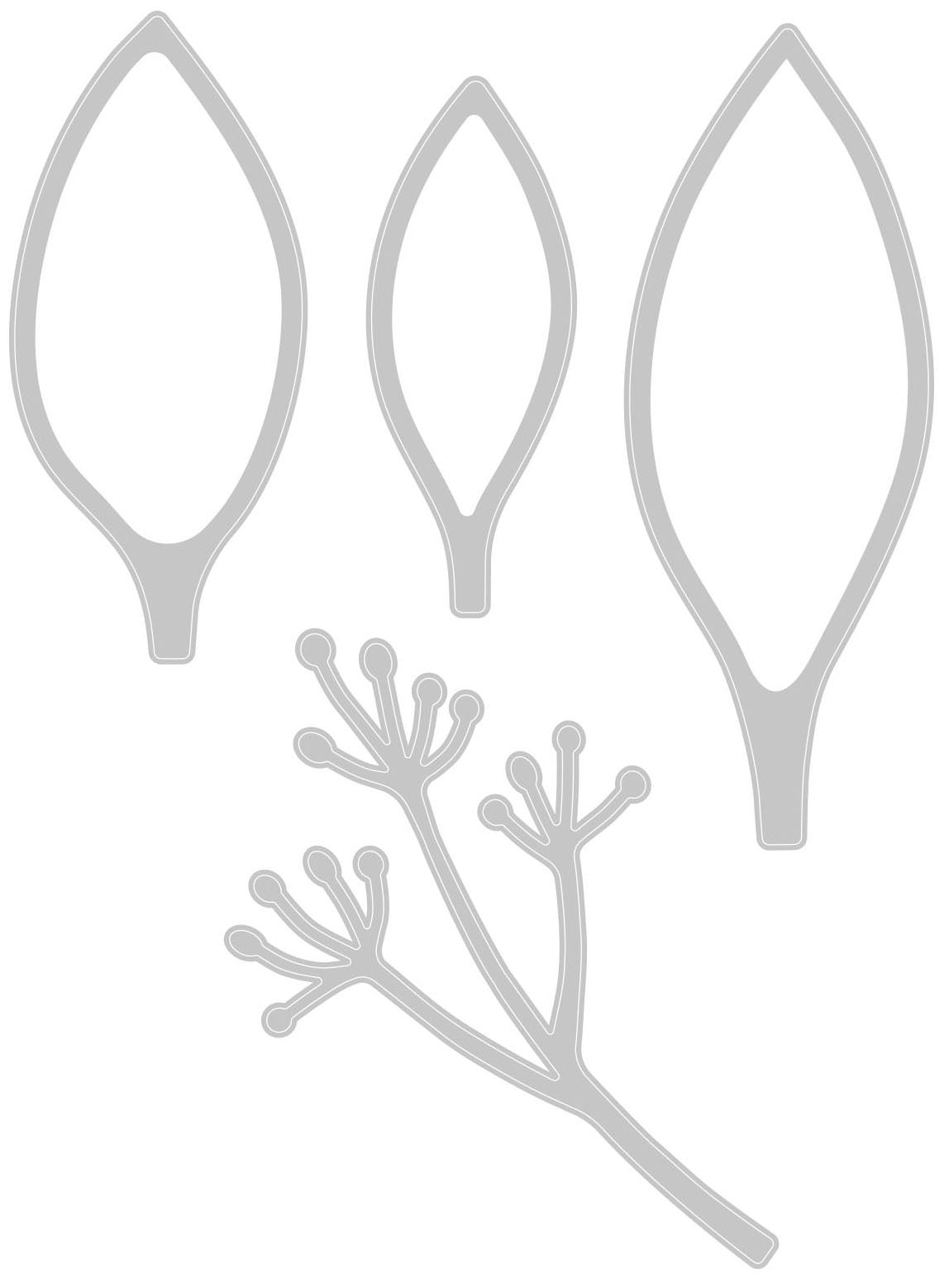 Sizzix Thinlits Dies By Jen Long 4/Pkg - Elegant Leaves