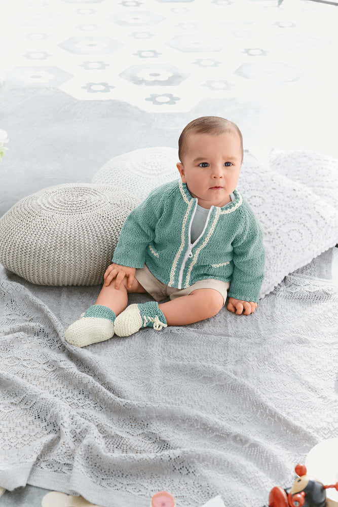 Cardigan and Bootees in Bergere de France Sonora - 23 - Downloadable PDF
