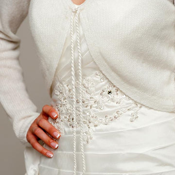 Bridal knit cardigan with cord