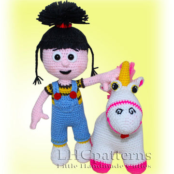 Agnes and the Unicorn Crochet Pattern, Doll Crochet Pattern, Cute Unicorn Crochet Pattern, Girl Crochet Pattern