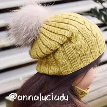 Happy Slouchy Cable hat