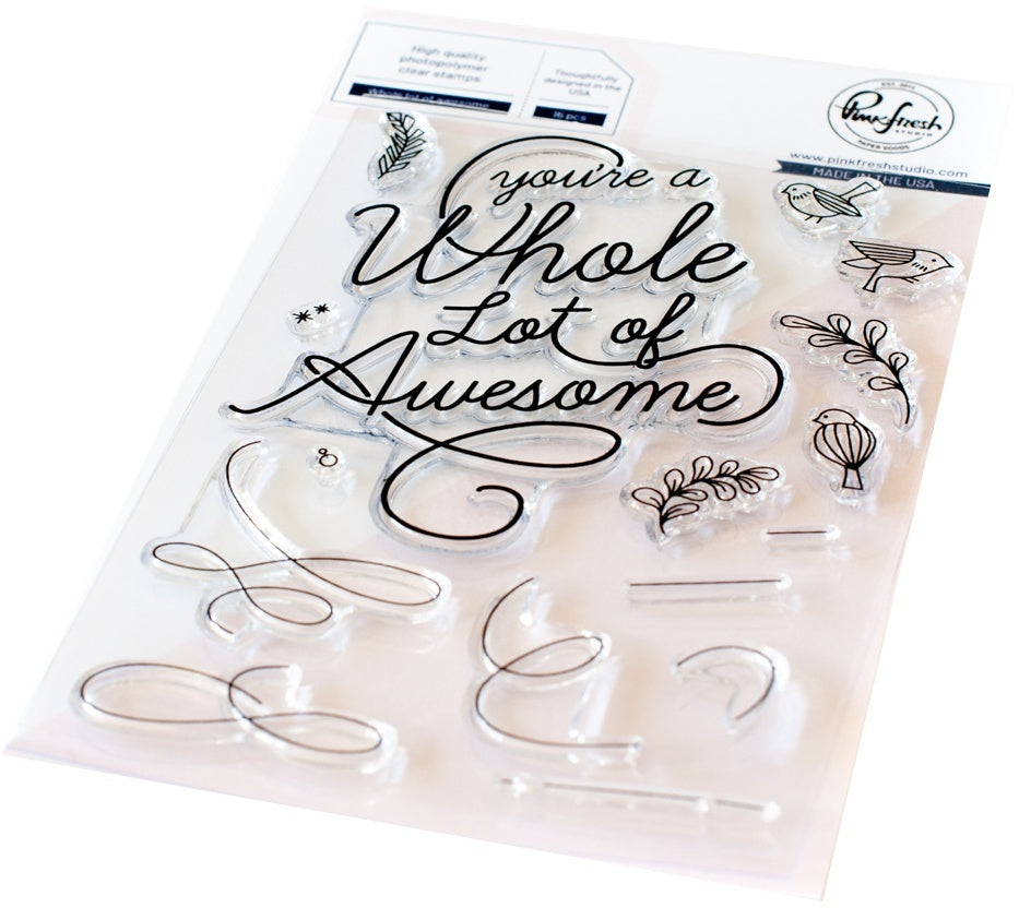 Pinkfresh Studio Clear Stamp Set 4"X6" - Whole Lot Of Awesome