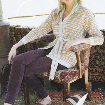 Chevron Belted Cardigan