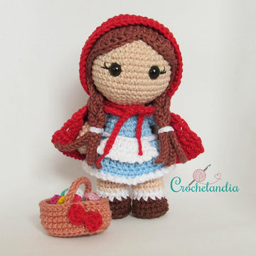 Little Red Riding Hood amigurumi doll - crochet pattern by Crochelandia