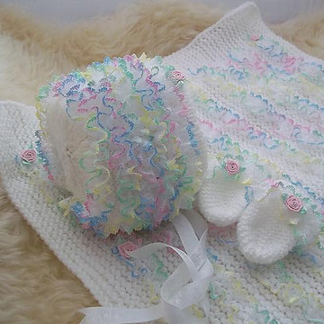 Pattern #41 Lace Blanket, Bonnet & Mittens
