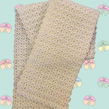 Cosy Aran Scarf with Decorative Edging