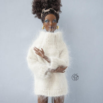 Sweater for 12" dolls knitted flat