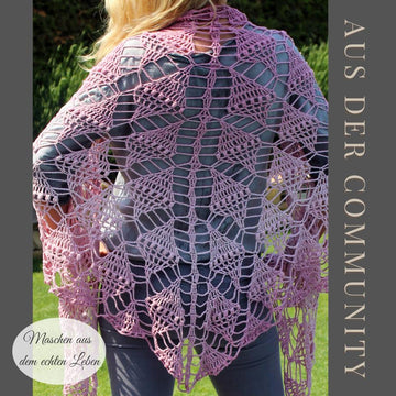 Crochet Pattern Triangle Shawl BioTronik #4 | Textured Crochet Shawl | Modern Wrap PDF