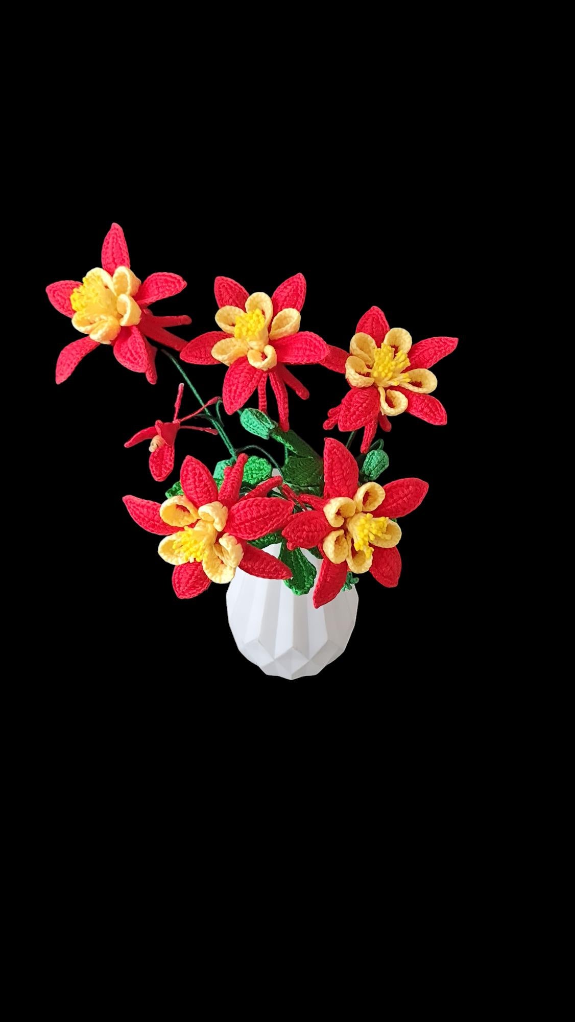Crochet Columbine flowers