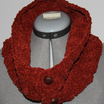 Suede Button Closure Neckwarmer Cowl
