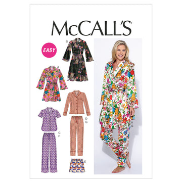 McCall's Misses' Robe, Belt, Tops, Shorts and Pants M6659 - Sewing Pattern