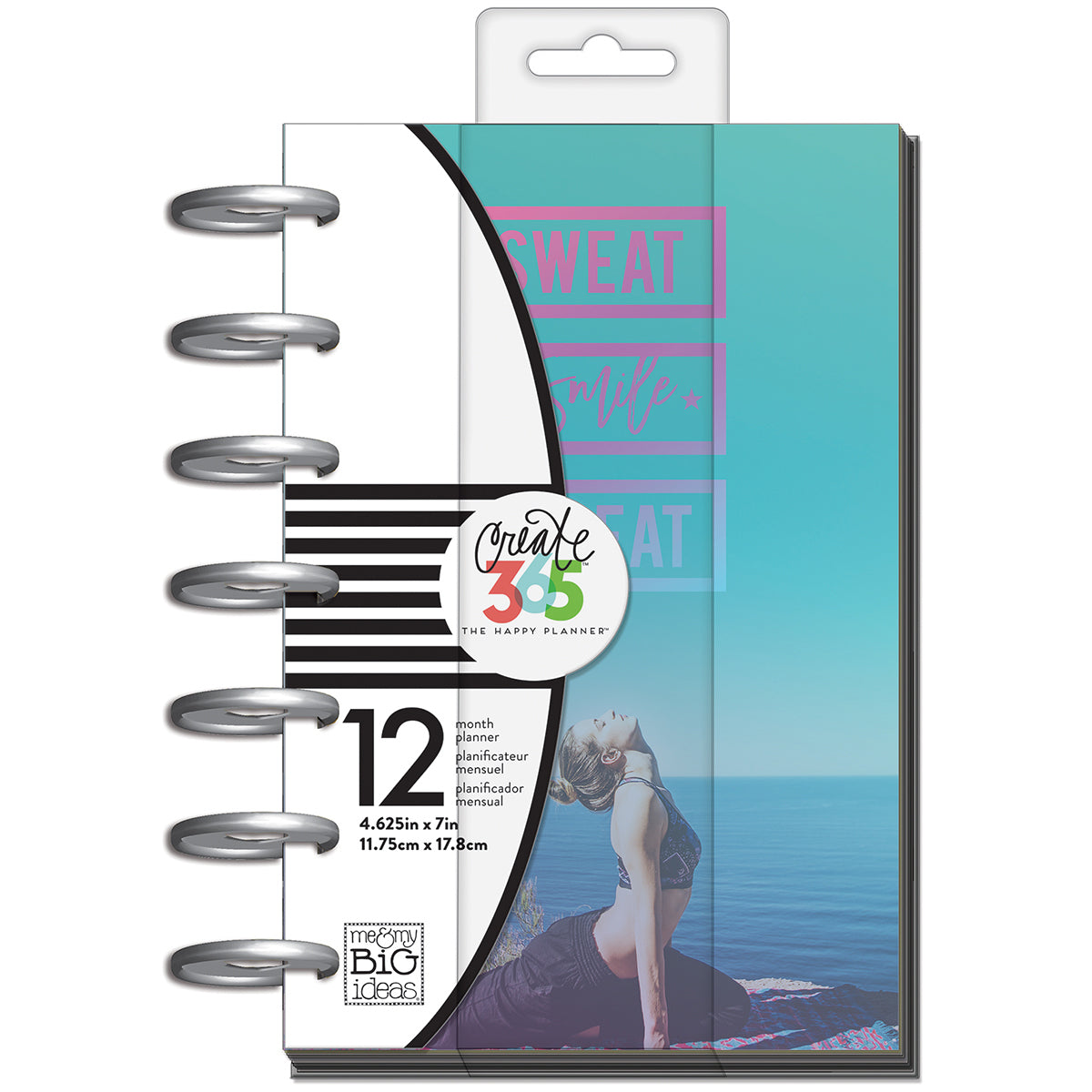 Happy Planner 12-Month Undated Mini Planner 5.125"X7.5" - Sweat Smile Repeat