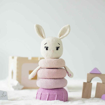 Crochet Bunny Stacking Toy Pattern – Amigurumi Rabbit Baby Toy PDF