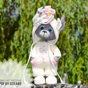 Сrochet pattern: Doll Clothes set PDF - Outfit Little unicorn for Amigurumi Doll approx. 19.5 cm