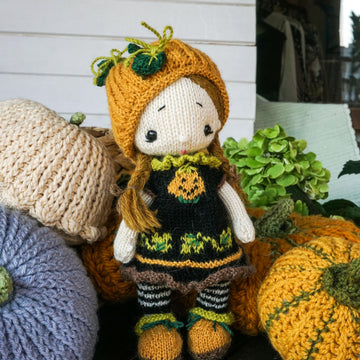 Knitting Toy Clothes Pattern - Baby Pumpkin for 25cm/10'' toys
