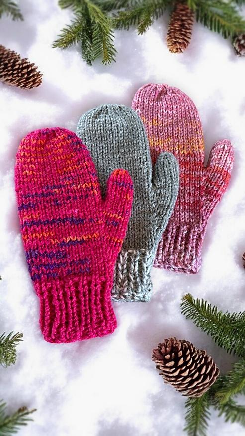 Basic 2 Needle Adult Mittens