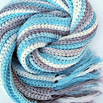 Ocean Breeze Scarf with Fringe