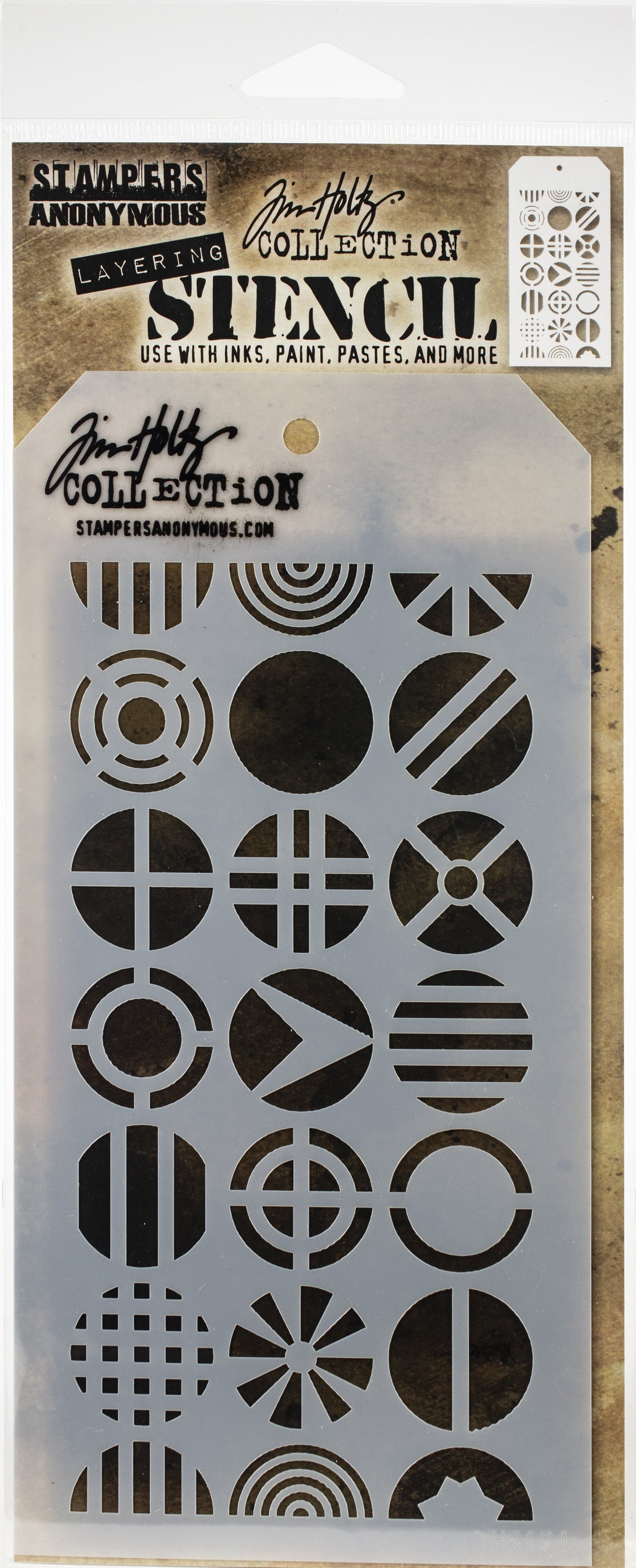 Stampers Anonymous Tim Holtz Layered Stencil 4.125"X8.5" - Patchwork Circle