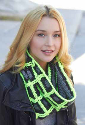 Gridline Cowl in Caron Simply Soft and Simply Soft Heathers - Downloadable PDF