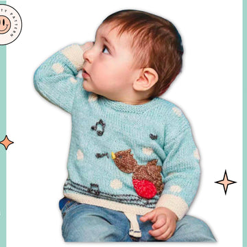 Bobby, Robin Christmas Jumper, Baby Pullover Knitting Patttern