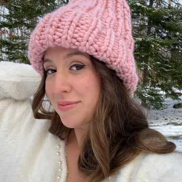 Cotton Candy Ribbed Beanie Hat