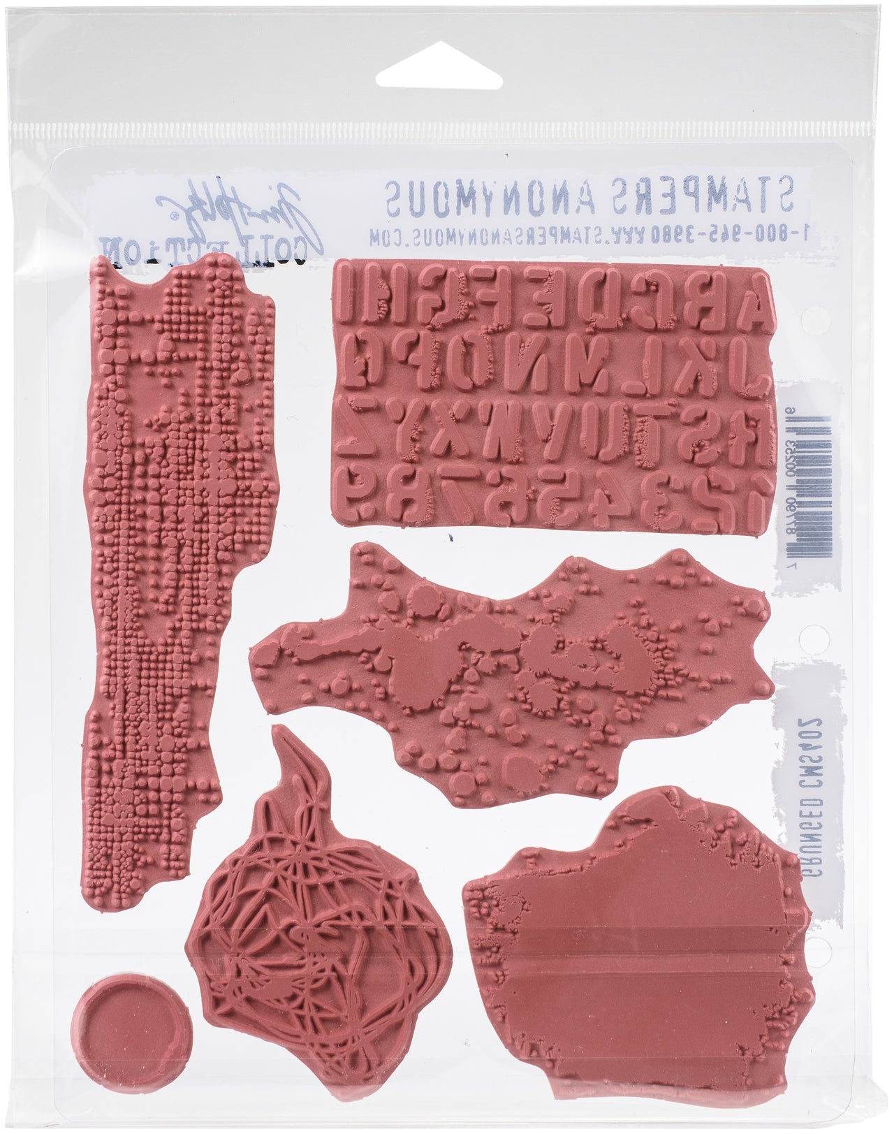 Stampers Anonymous Tim Holtz Cling Stamps 7"X8.5" - Grunged