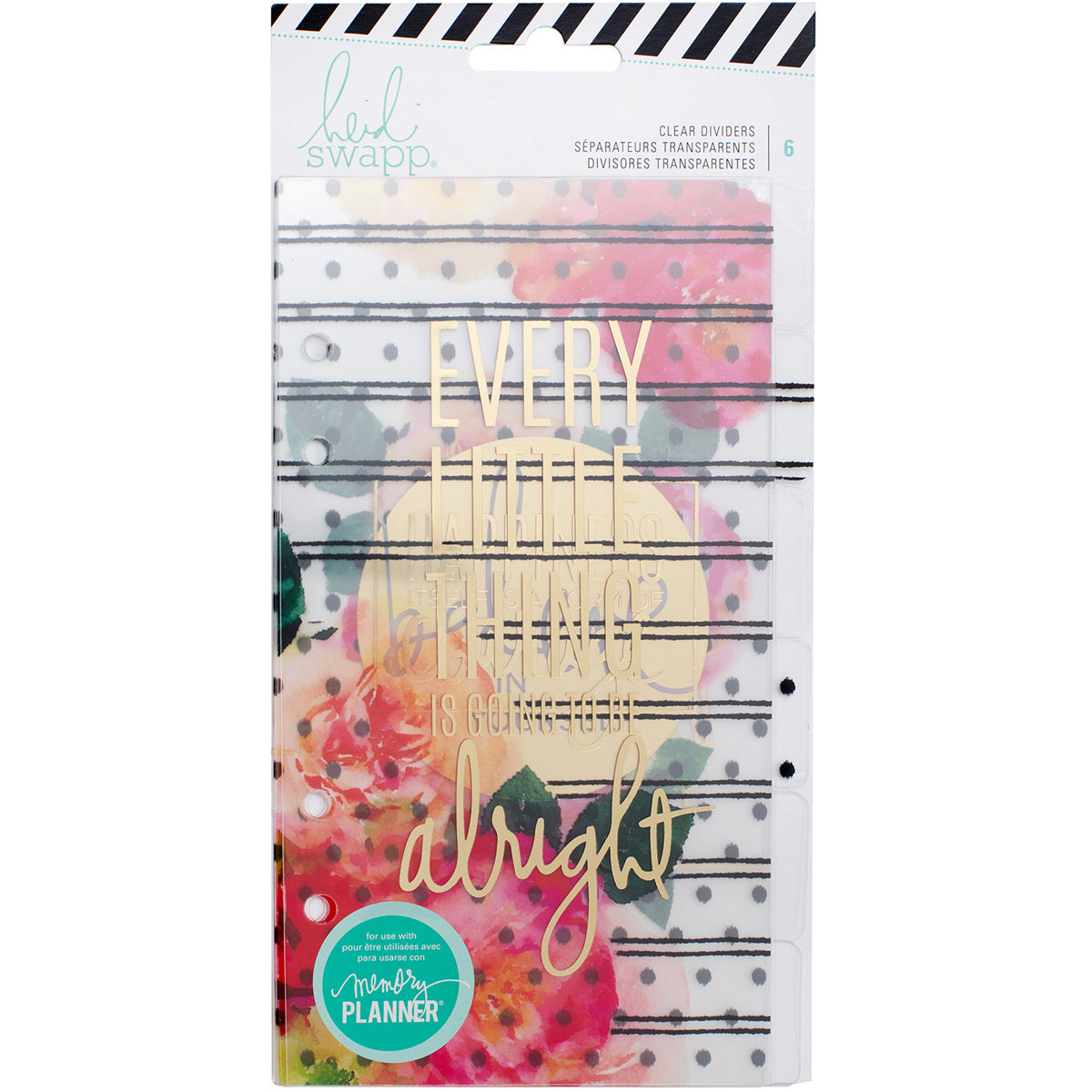 American Crafts Heidi Swapp Personal Memory Planner Dividers 6/Pkg - Clear W/Six Foil Designs