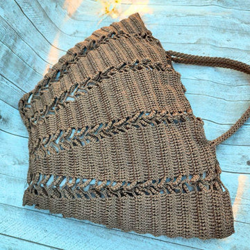 Easy 1-Row Repeat Large Tote - Rhythm of Nature Crochet Beach\Shoulder Bag