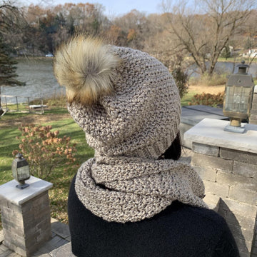 Katie Beanie with Faux Fur Pompon