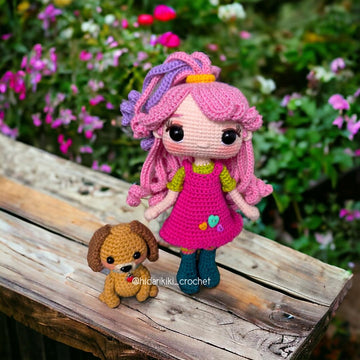 Valentina Amigurumi Crochet Pattern – Doll with Cute Doggy “Love” (PDF)