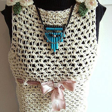 566 Crochet Tank Top, Hat, Flower, Moss Stitch