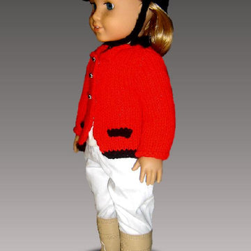 Knitting Pattern, English Riding Jacket, fits American Girl Doll and 18 in. dolls. 025