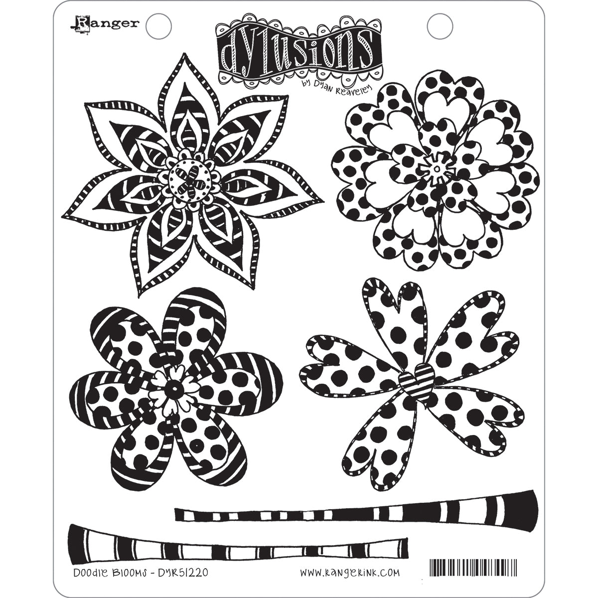 Ranger Dyan Reaveley's Dylusions Cling Stamp Collections 8.5"X7" - Doodle Blooms